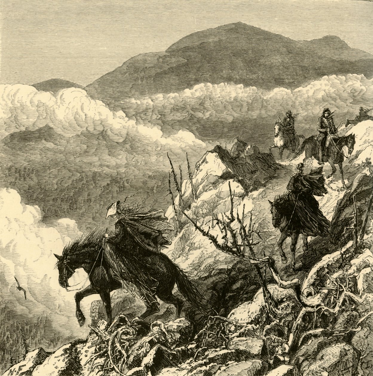 从华盛顿山下山》，1872年。   作者 WH莫尔斯