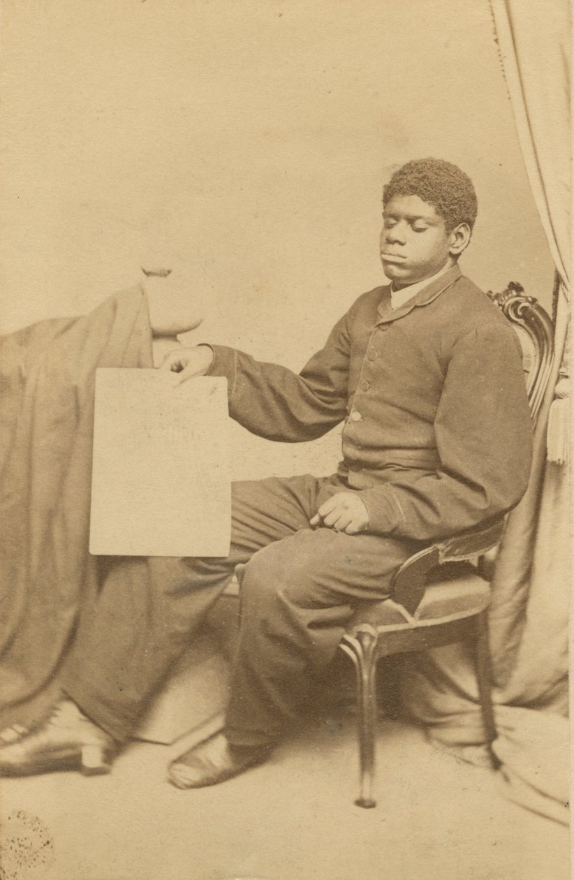 托马斯-威金斯（Thomas Wiggins）的肖像画，也被称为 "盲人汤姆"，约1870年。 作者 WL Germon