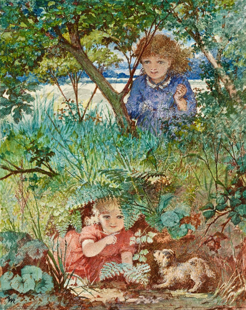 捉迷藏，c.1880（纸上wc） 作者 WP罗兹