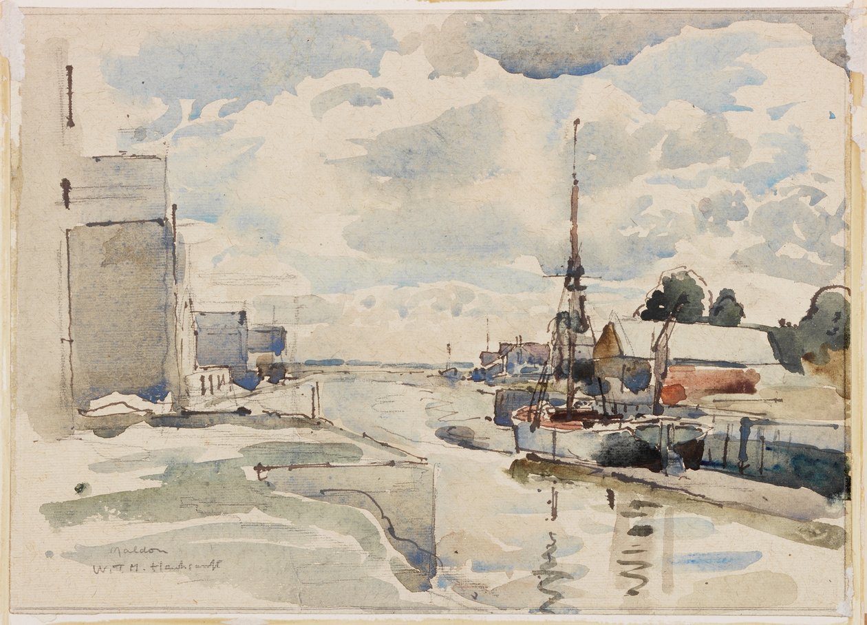 Maldon，Essex（身体颜色，铅笔和纸上的卫生纸） 作者 WTM Hawksworth