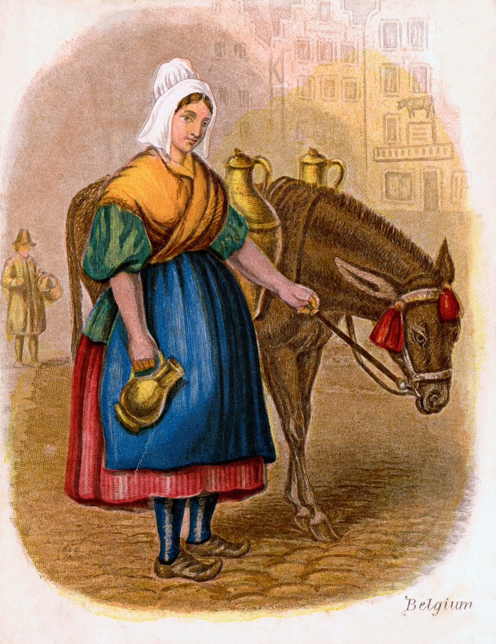 比利时牛奶妇女，1809年。 作者 狄克斯