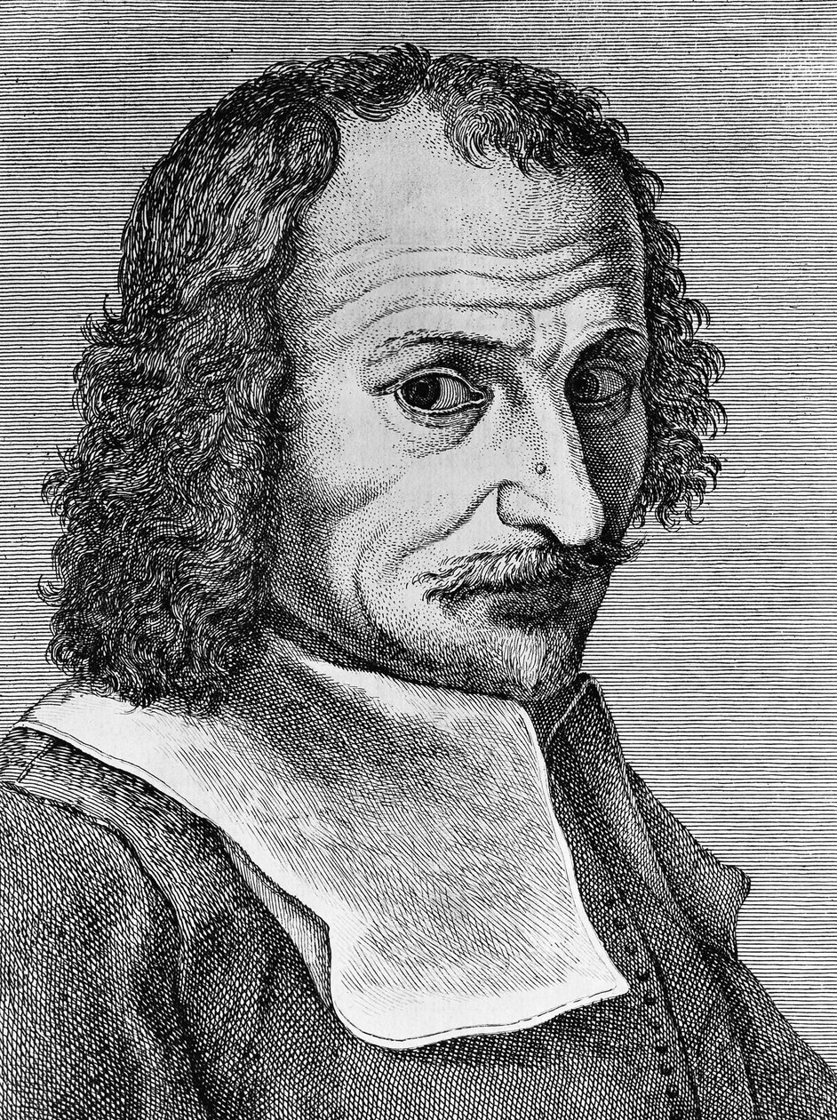 洛伦佐-里皮（1606-1665）的肖像，意大利画家、诗人和作家，雕刻自诗歌《Malmantile racquistato》，由Stamperia Stefano Orlandini出版。 作者 WG（后）塞耶