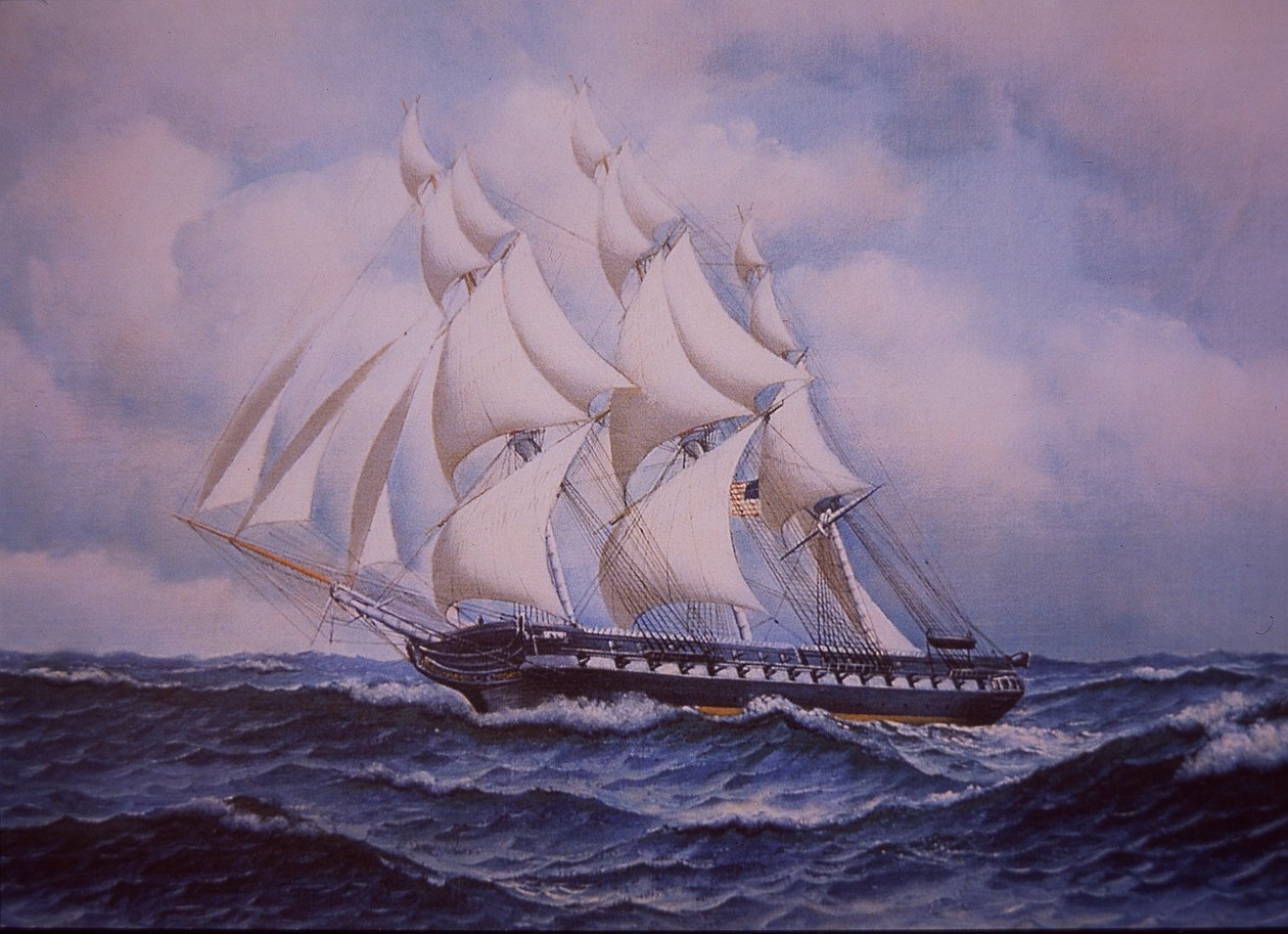 美国海军宪法号（彩色平版印刷 作者 WG（后）塞耶