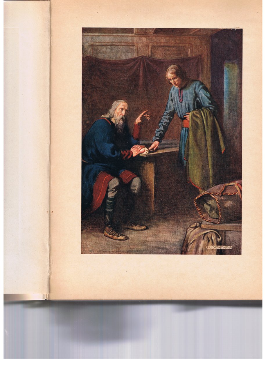 Polonius派遣Reynaldo去检查他的儿子Laertes，来自William Shakespeare的“Hamlet”，由Hodder und Stoughton于1915年出版。 作者 普通股Simmonds