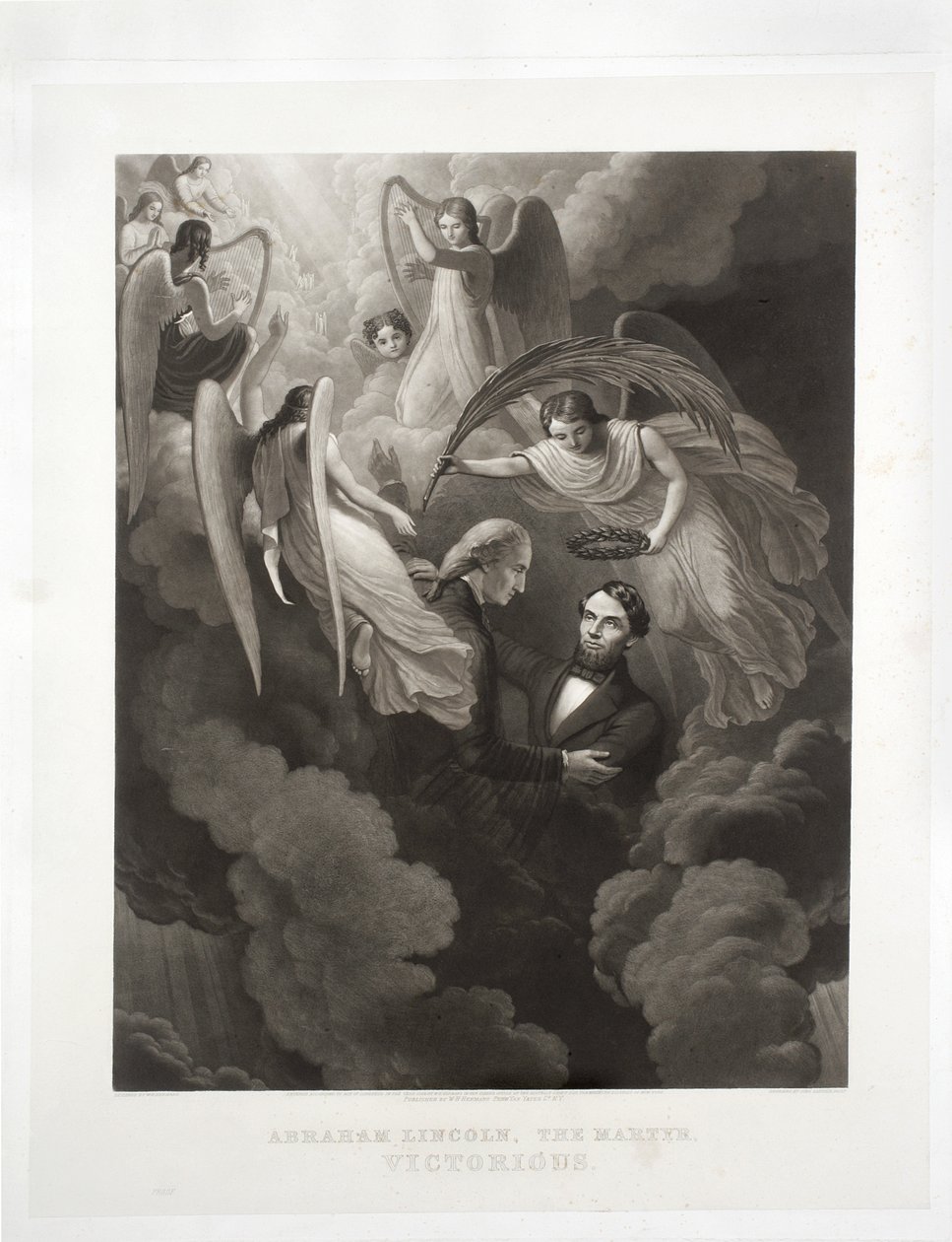 亚伯拉罕林肯，殉道者，胜利者，由John Sartain（1808-97）雕刻，c.1866 作者 WH赫曼斯