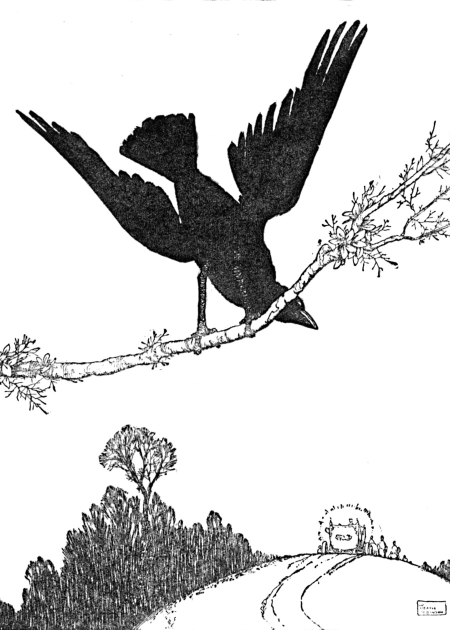 在看不见的马车上拍了拍他的黑翼，c1930 作者 威廉·希思·罗宾逊