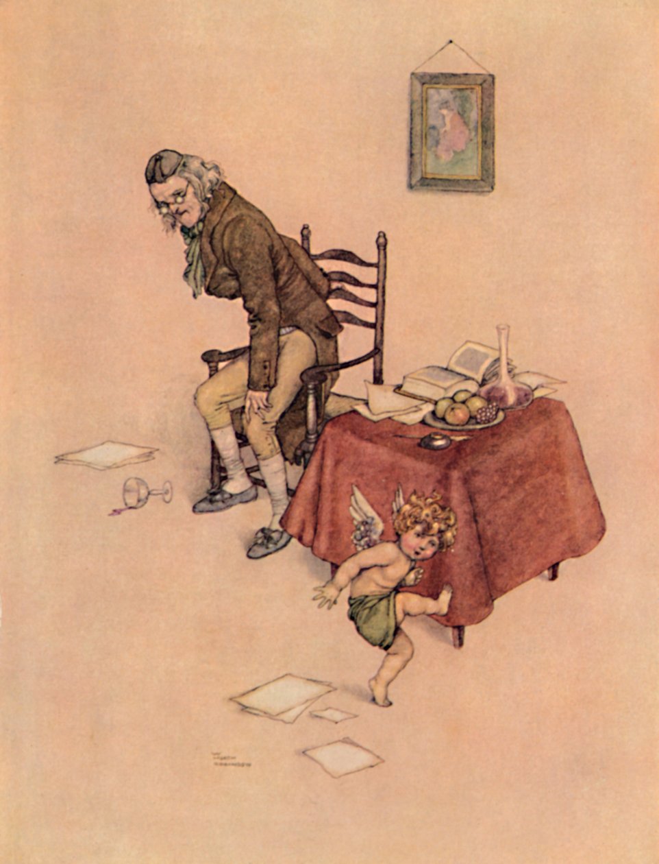 他从老人膝上跳下来，在地板上跳舞，大约在1930年 作者 威廉·希思·罗宾逊