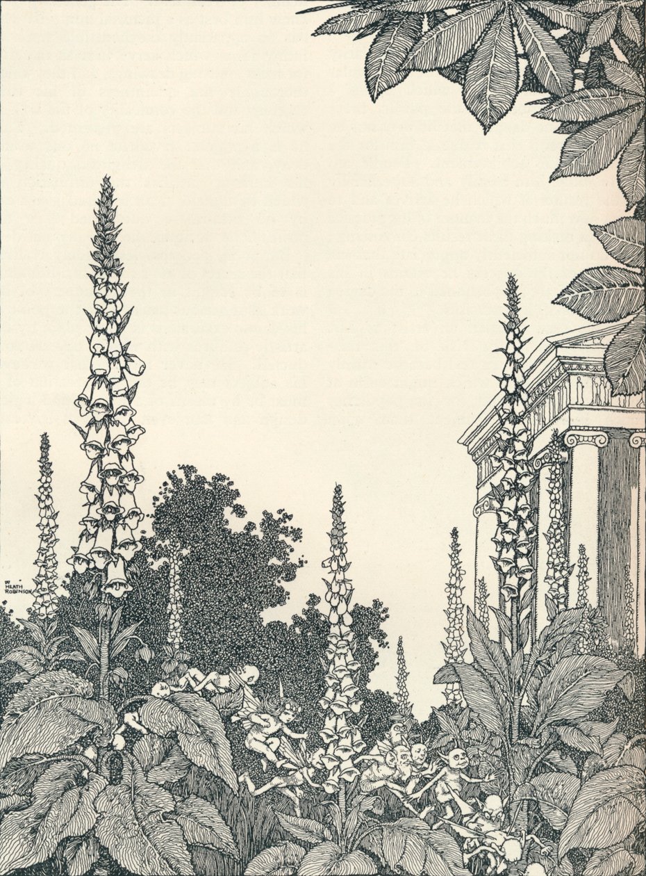 图为《仲夏夜之梦》，1914年，1925年。 作者 威廉·希思·罗宾逊