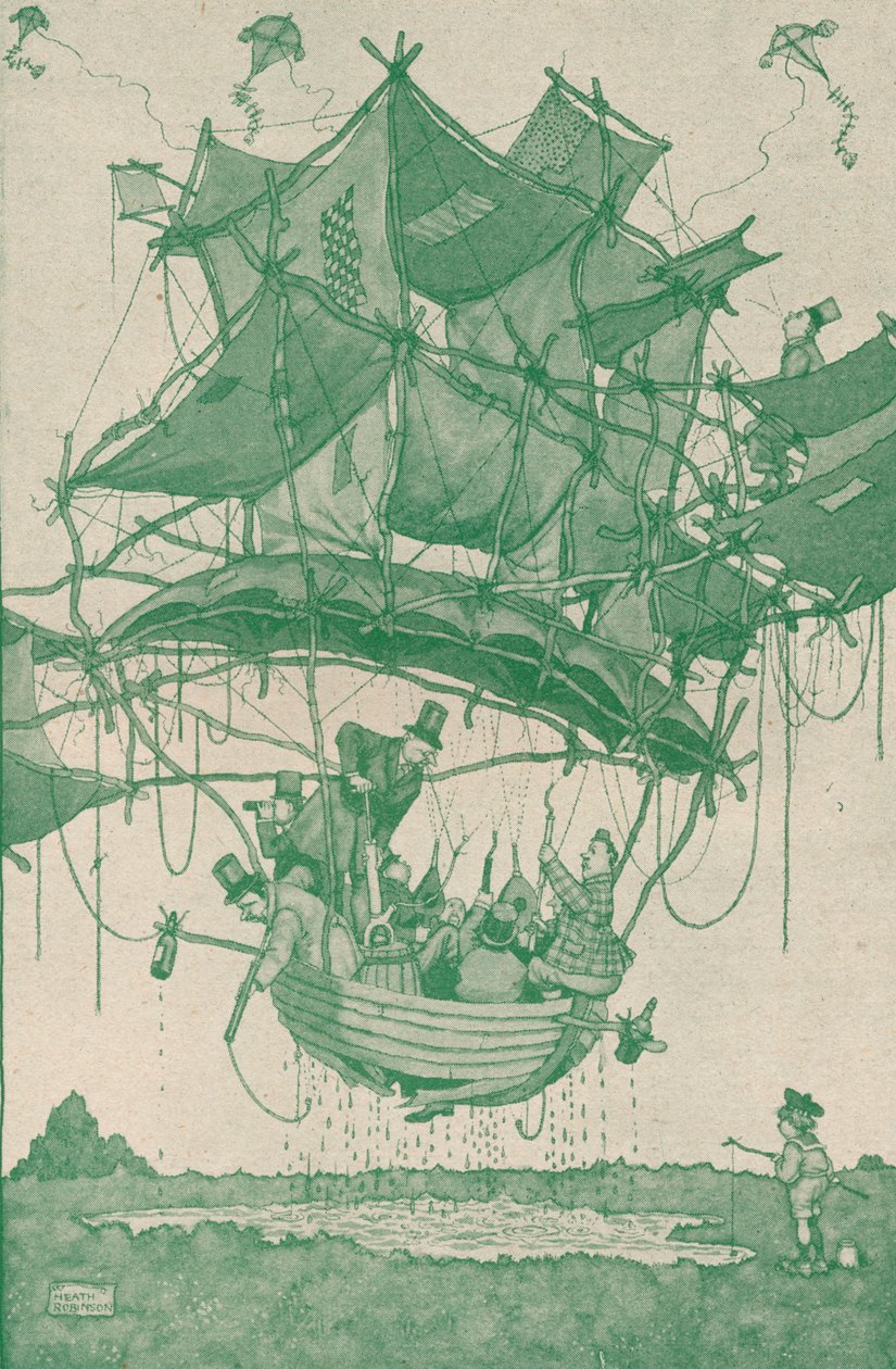 相当早期的水上飞机，从汉普斯特德池塘试飞，c1918 1919 作者 威廉·希思·罗宾逊