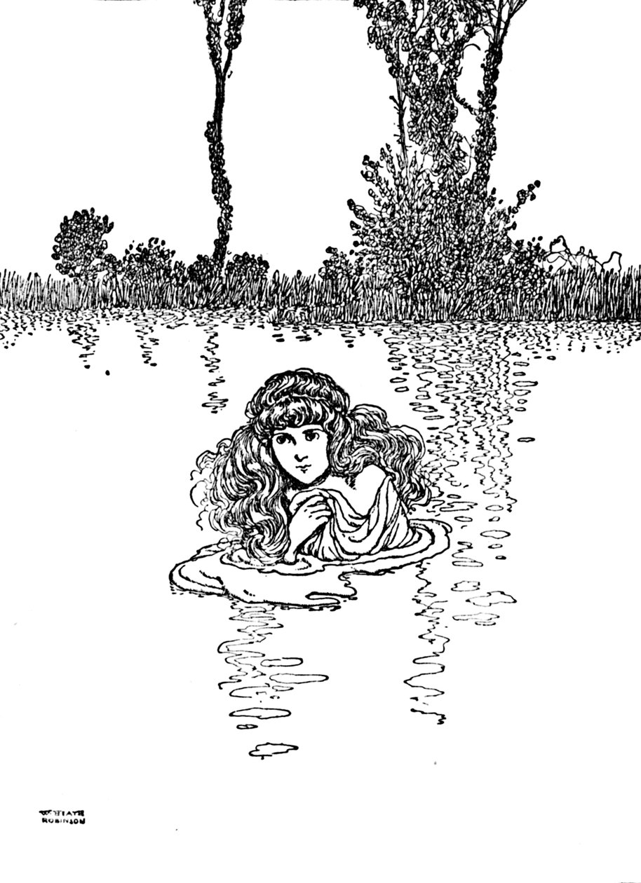 艾丽斯（Elise）脱下衣服走进水里，c1930 作者 威廉·希思·罗宾逊