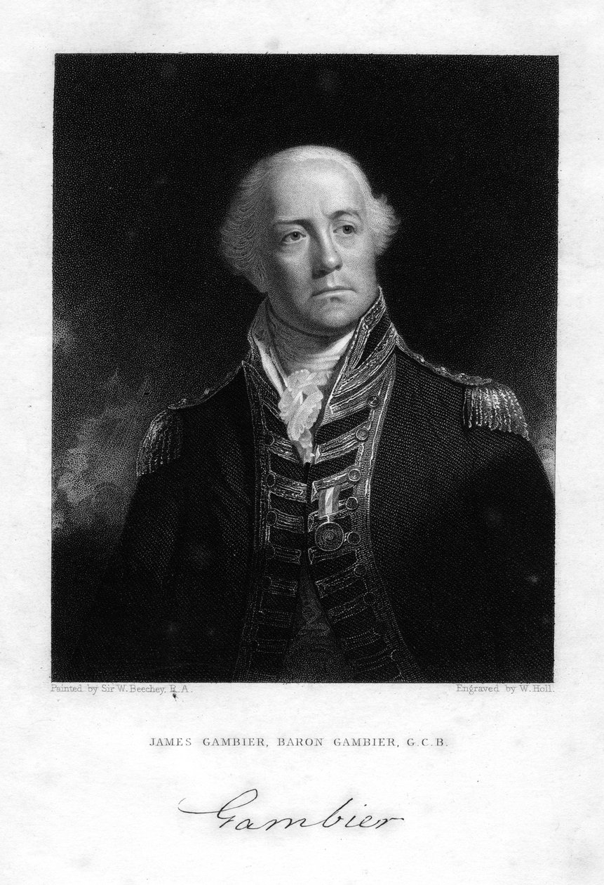詹姆斯·甘比尔海军上将1756-1833年，甘比尔一世男爵，1837年。 作者 霍尔