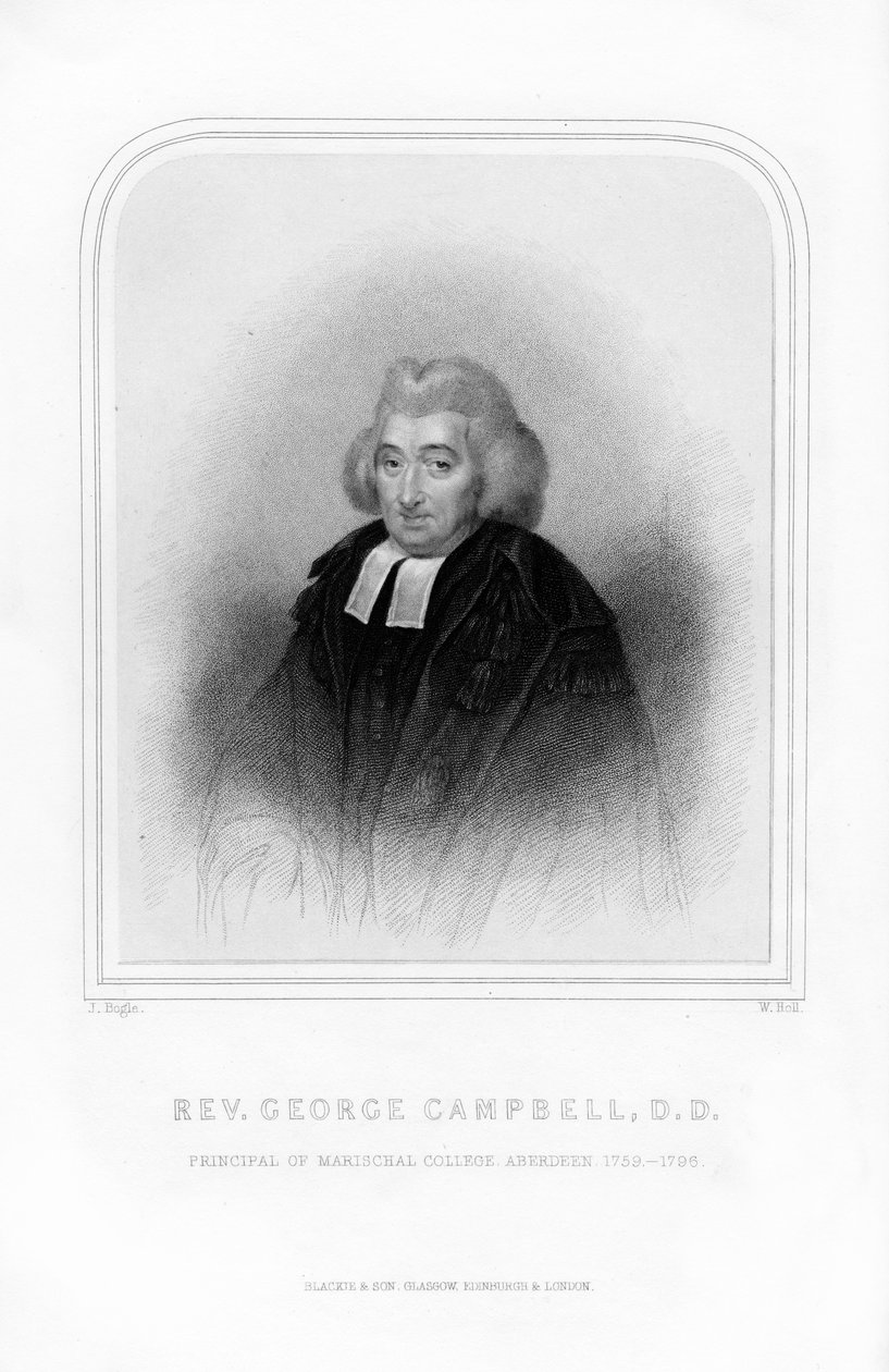 乔治·坎贝尔（George Campbell），苏格兰启蒙哲学家，1870年。 作者 霍尔