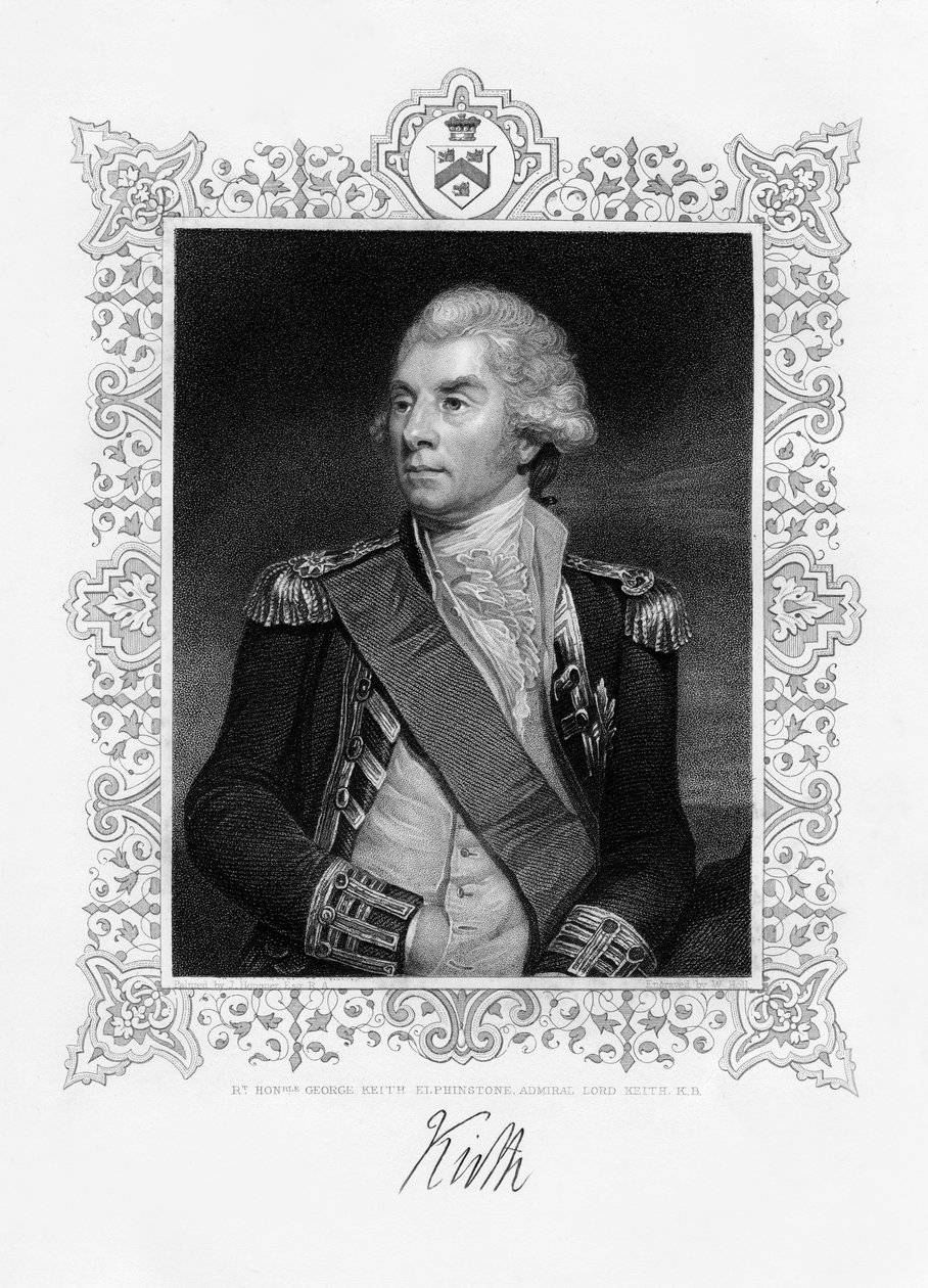 乔治·基思·埃尔芬斯通（George Keith Elphinstone），第1少将基思，英国海军上将，十九世纪。 作者 霍尔