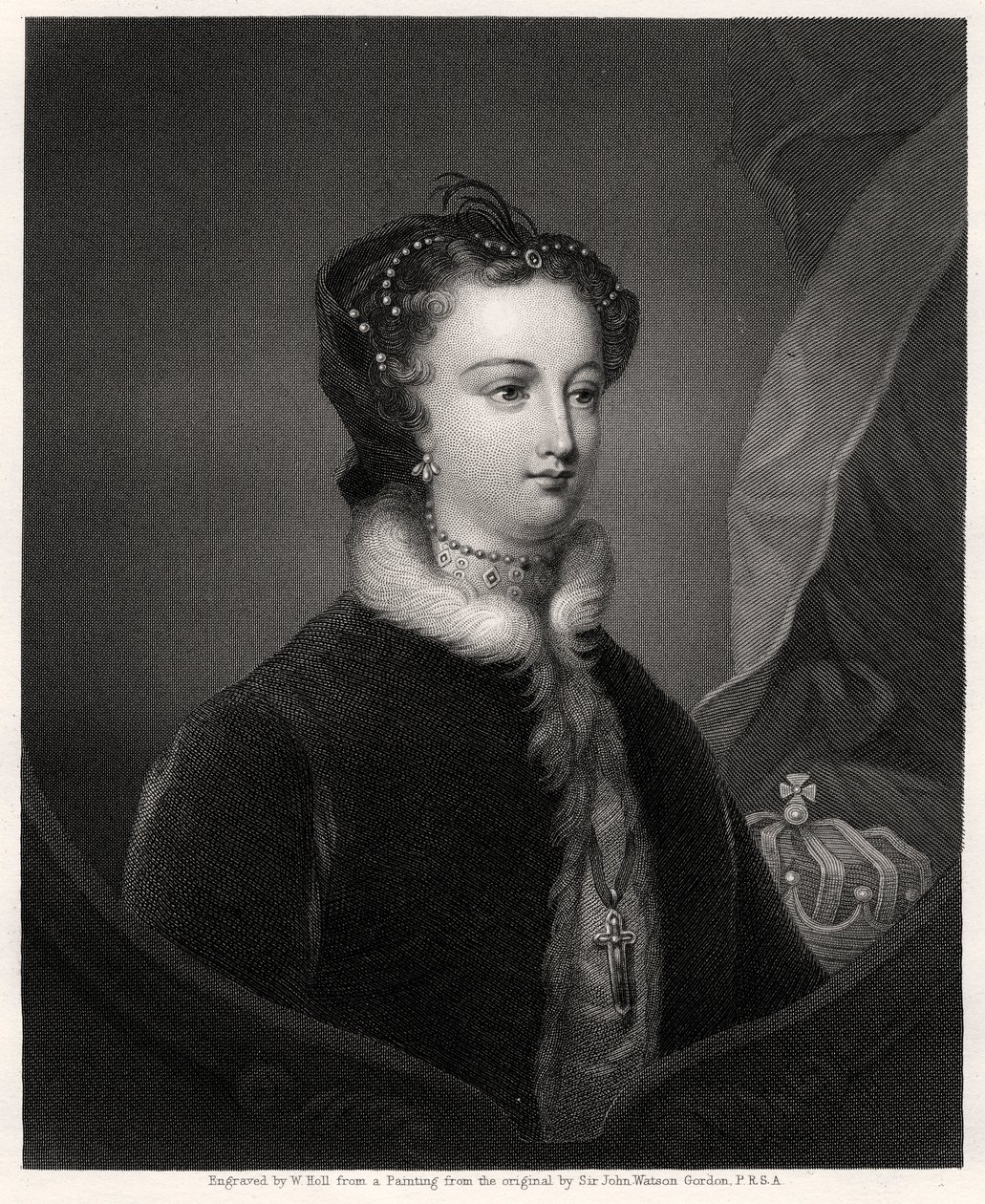 玛丽·斯图尔特（Mary Stuart），苏格兰女王，十九世纪 作者 霍尔