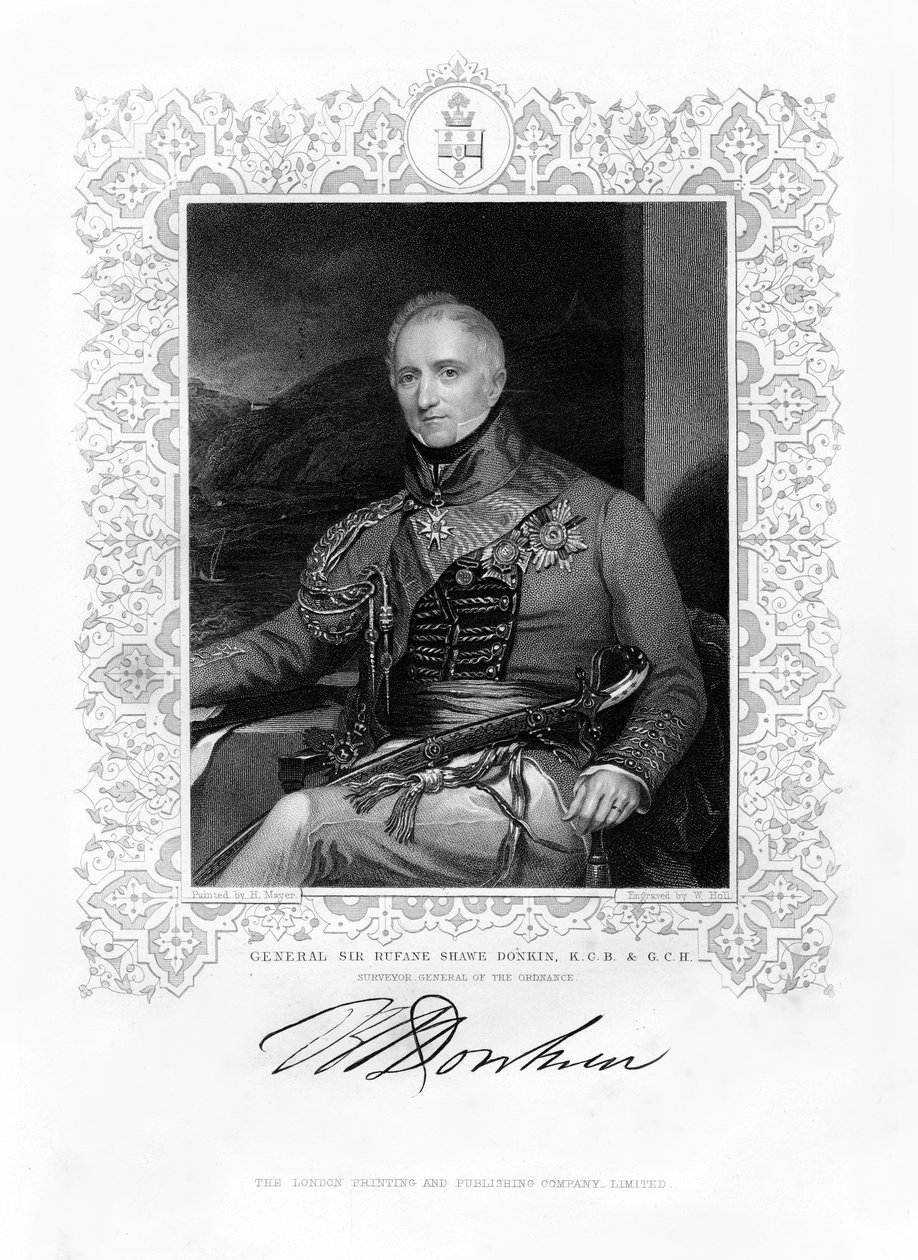 19世纪的英国士兵Rufane Shaw Donkin爵士。 作者 霍尔