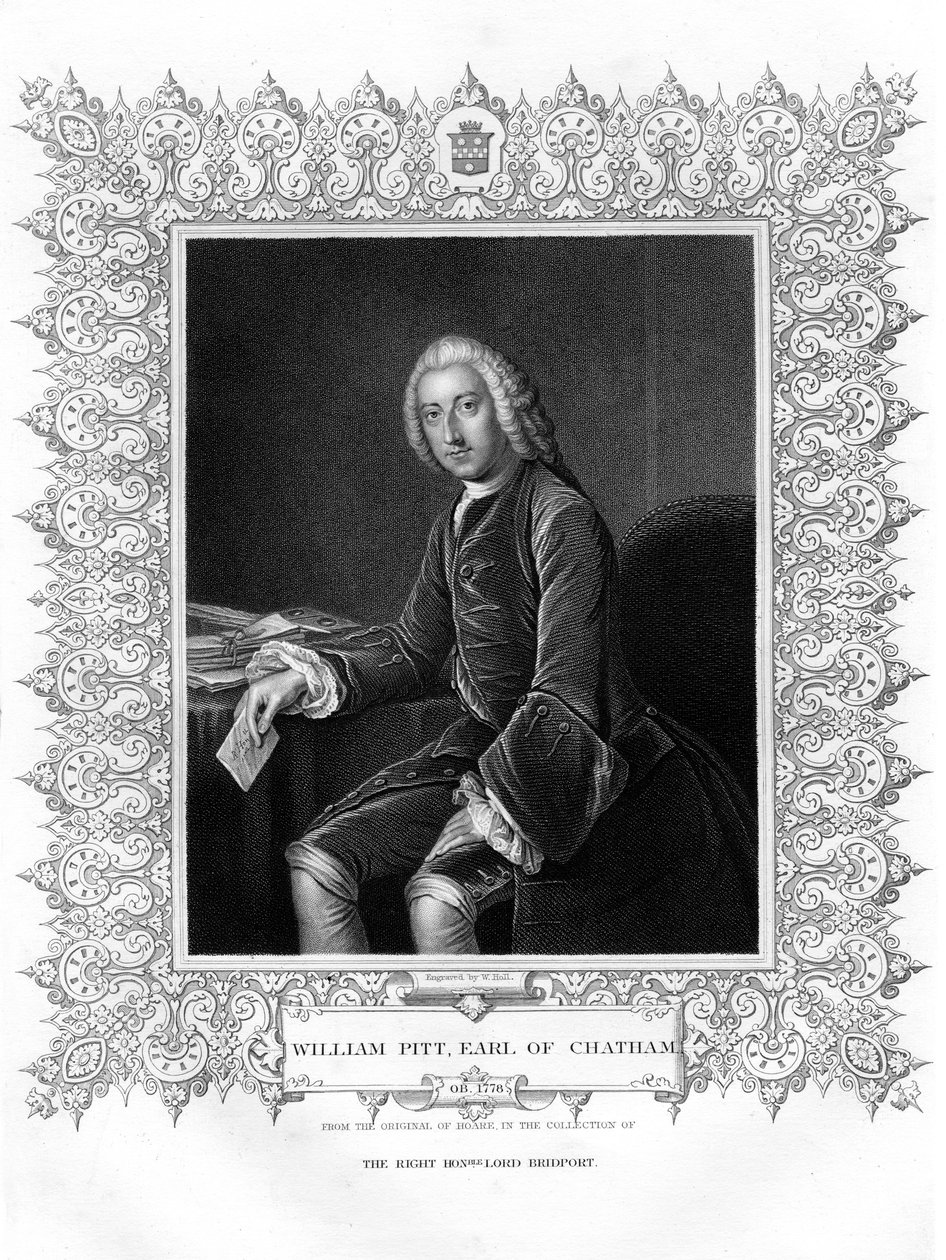 威廉·皮特（William Pitt），英国辉格党政治家查塔姆第一伯爵，十九世纪。 作者 霍尔