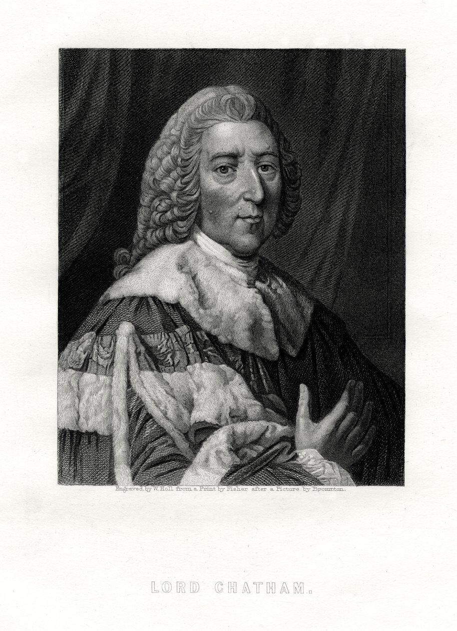 威廉·皮特（William Pitt），英国辉格党政治家查塔姆第一伯爵，十九世纪。 作者 霍尔
