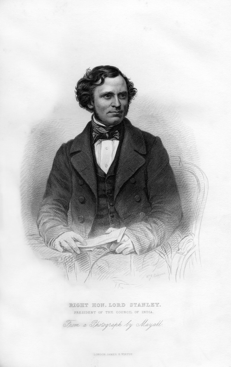 爱德华·亨利·斯坦利（Edward Henry Stanley），德比第15伯爵，1826-1893年，英国政治家，19世纪。 作者 爱德华兹