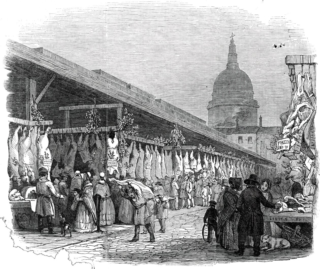 新门市场，1845年的圣诞夜。 作者 WJ林顿