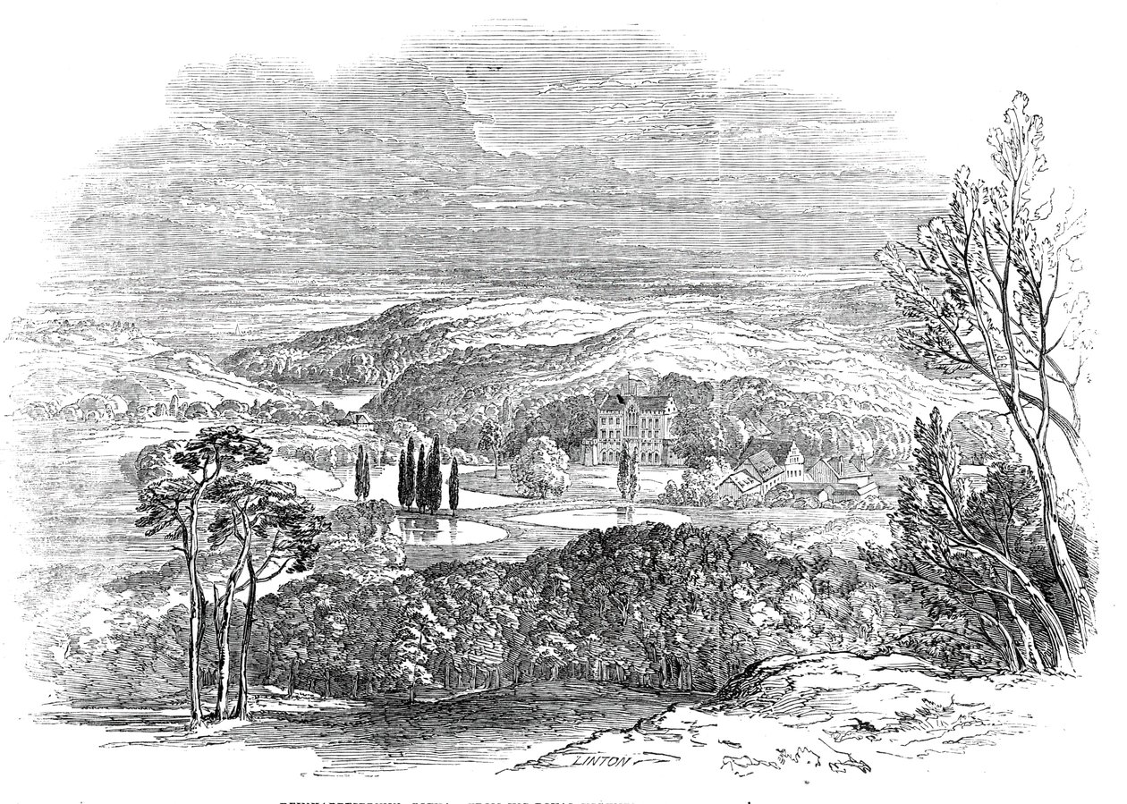哥达的莱因哈茨布伦--来自阿尔伯特亲王殿下的绘画，1845年。 作者 WJ林顿