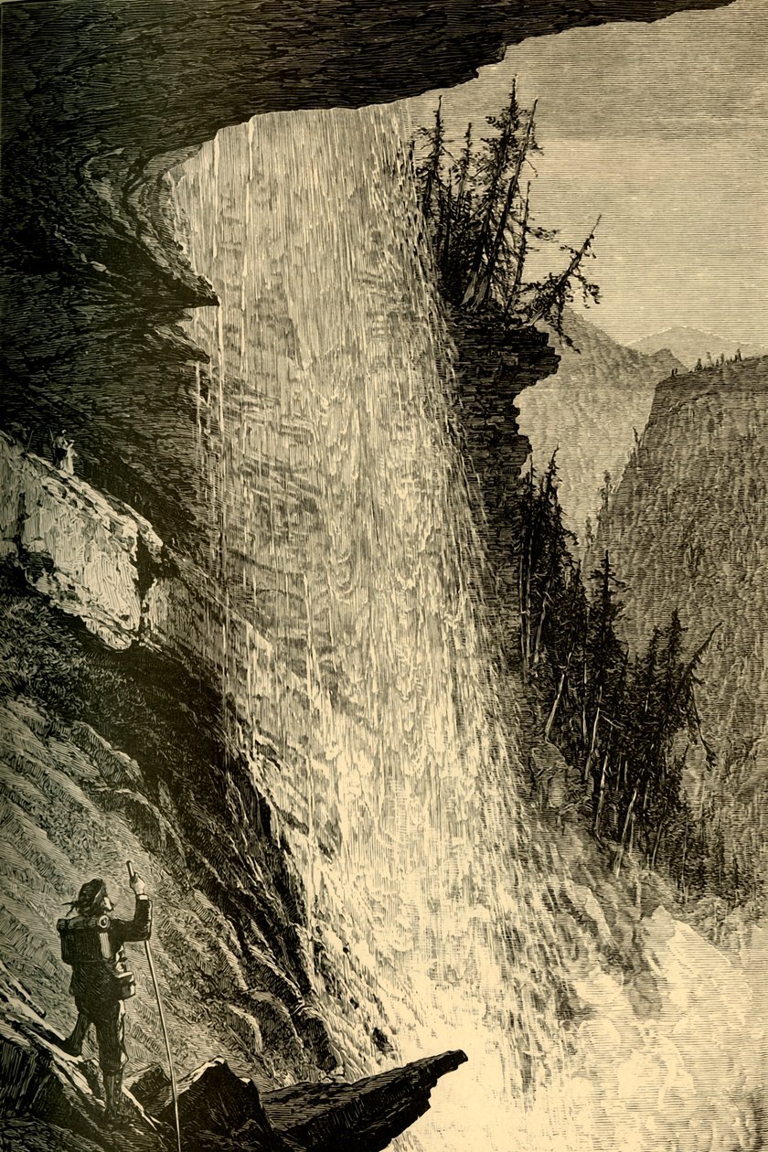 卡茨基尔瀑布下》，1874年。   作者 WJ林顿