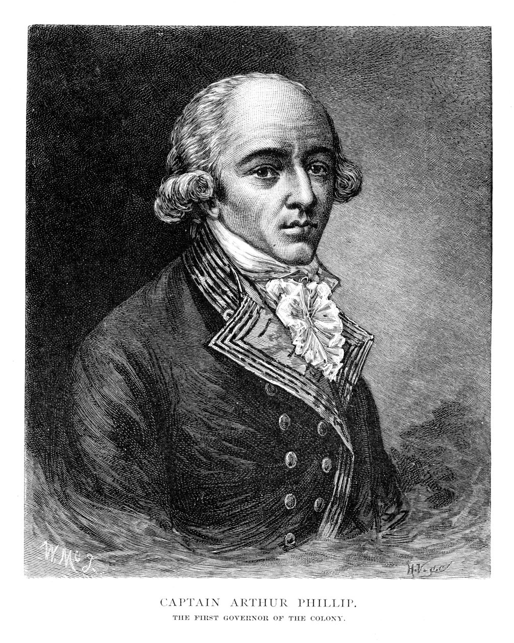 英国海军上将兼殖民地总督亚瑟·菲利普（Arthur Phillip），1886年。 作者 麦克劳德