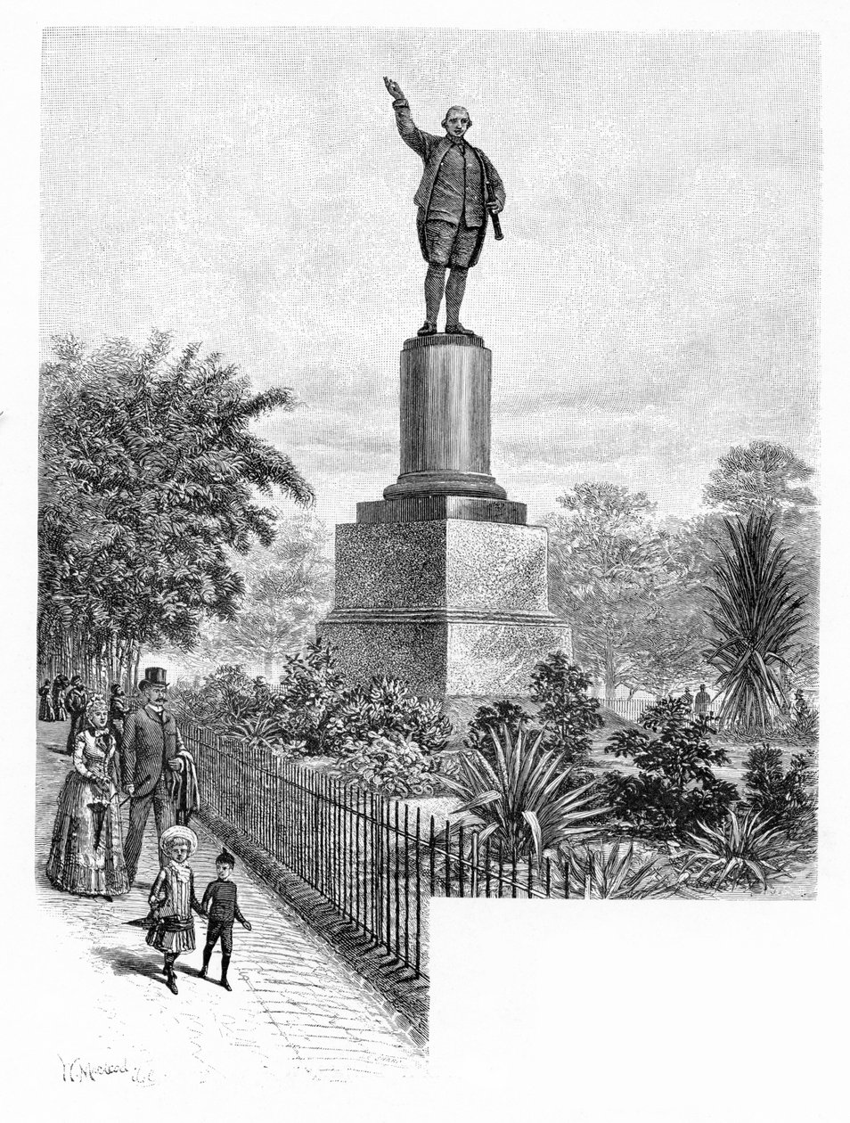 库克纪念碑，海德公园，悉尼，澳大利亚，1886年。 作者 麦克劳德