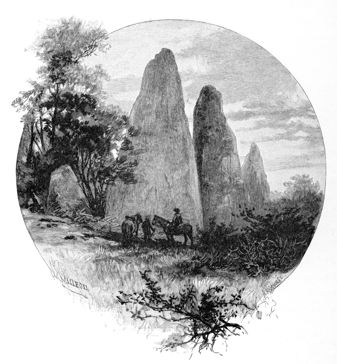 花岗岩岩石，贝茨营地，澳大利亚新南威尔士州的科修斯科山，1886年。 作者 麦克劳德