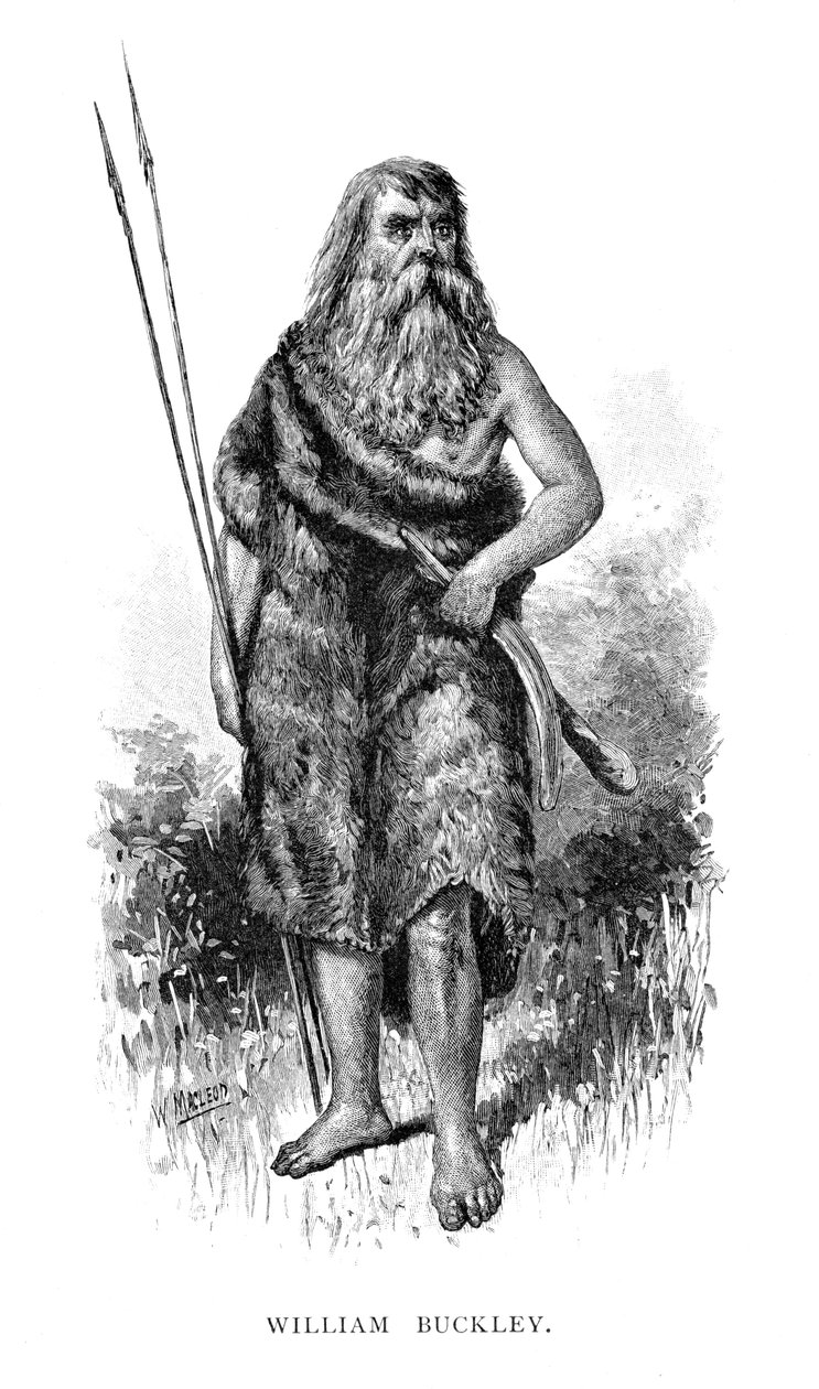 威廉·巴克利（William Buckley），1886年在澳大利亚逃脱了英国定罪。 作者 麦克劳德
