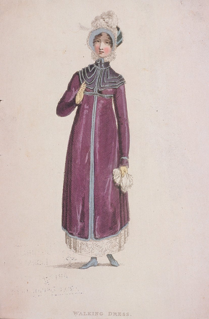 穿着散步服的女人，约1810年 作者 读