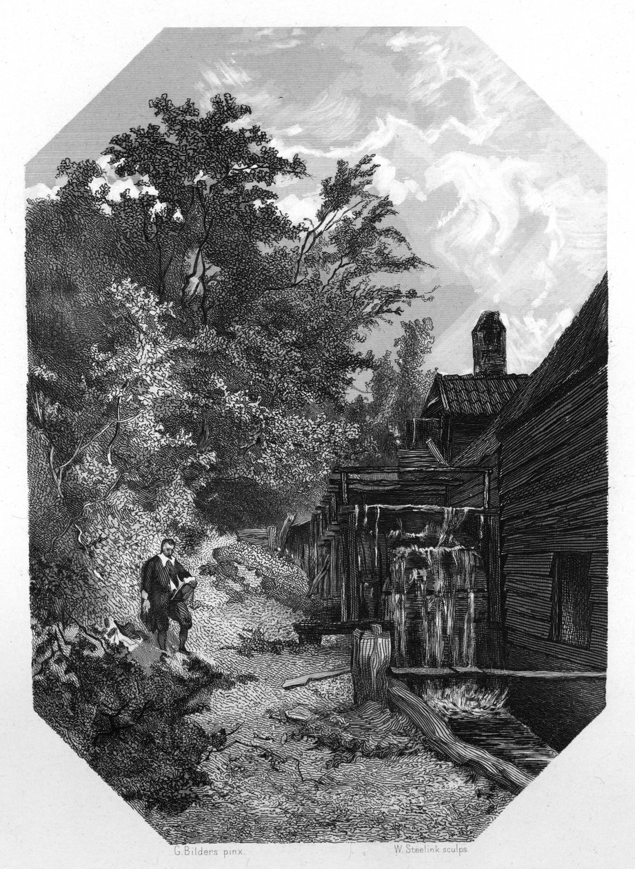 Jacob van Ruysdael，17世纪荷兰风景画家，c1870年。 作者 斯蒂林克