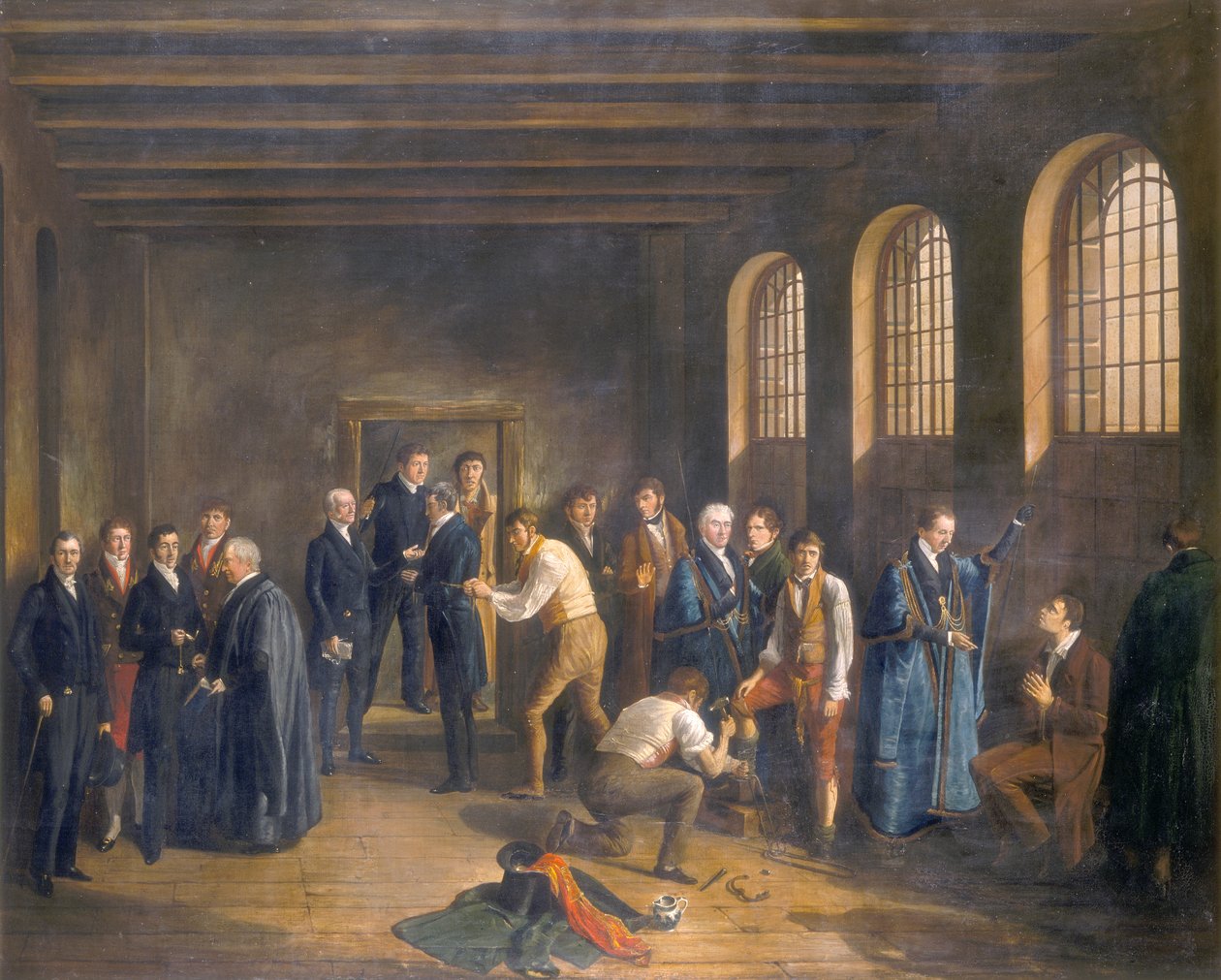 亨利-法特洛伊被处决的早晨，纽盖特监狱"，1828年 作者 汤姆森