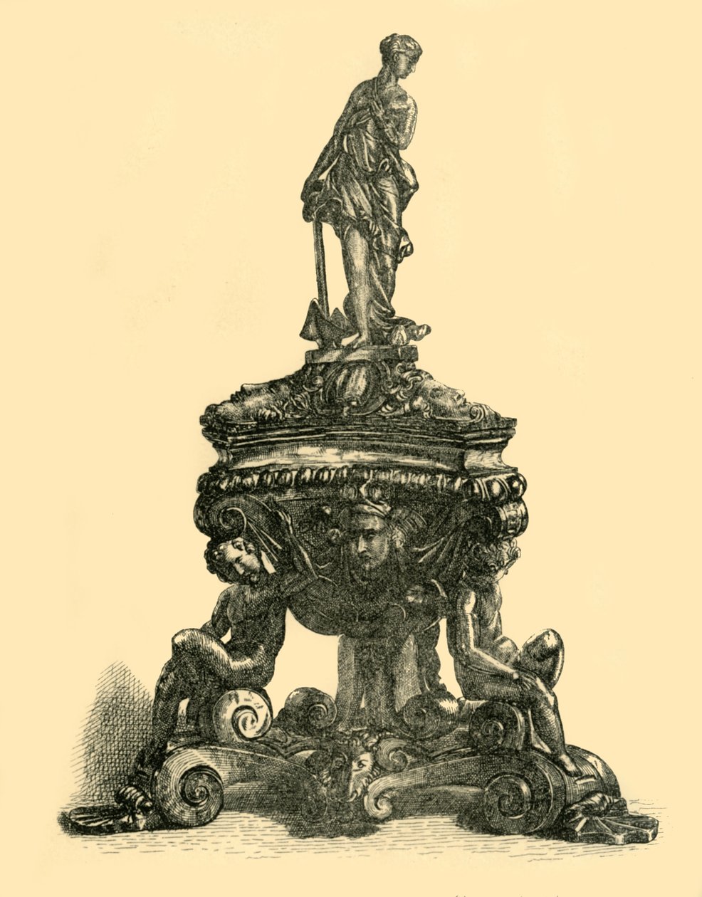 青铜砚台，16世纪中后期，1881年。 作者 WW 麦卡蒂
