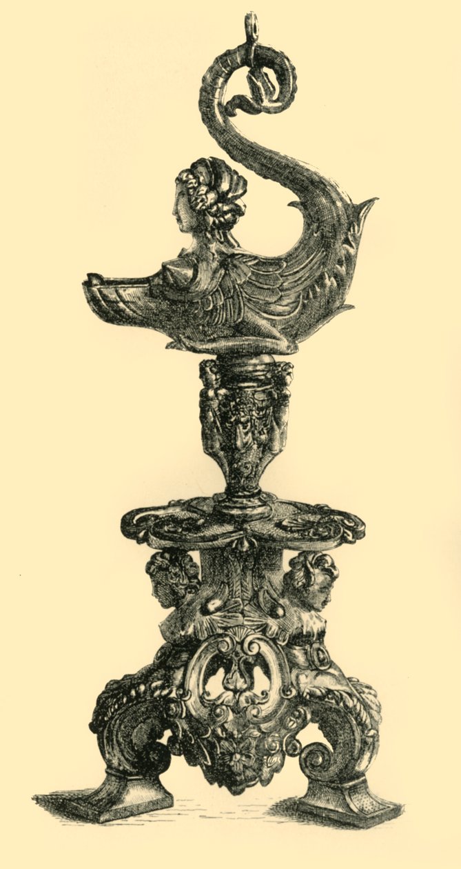 斯芬克斯式海兽造型的灯，约1510-1530年，1881年。 作者 WW 麦卡蒂