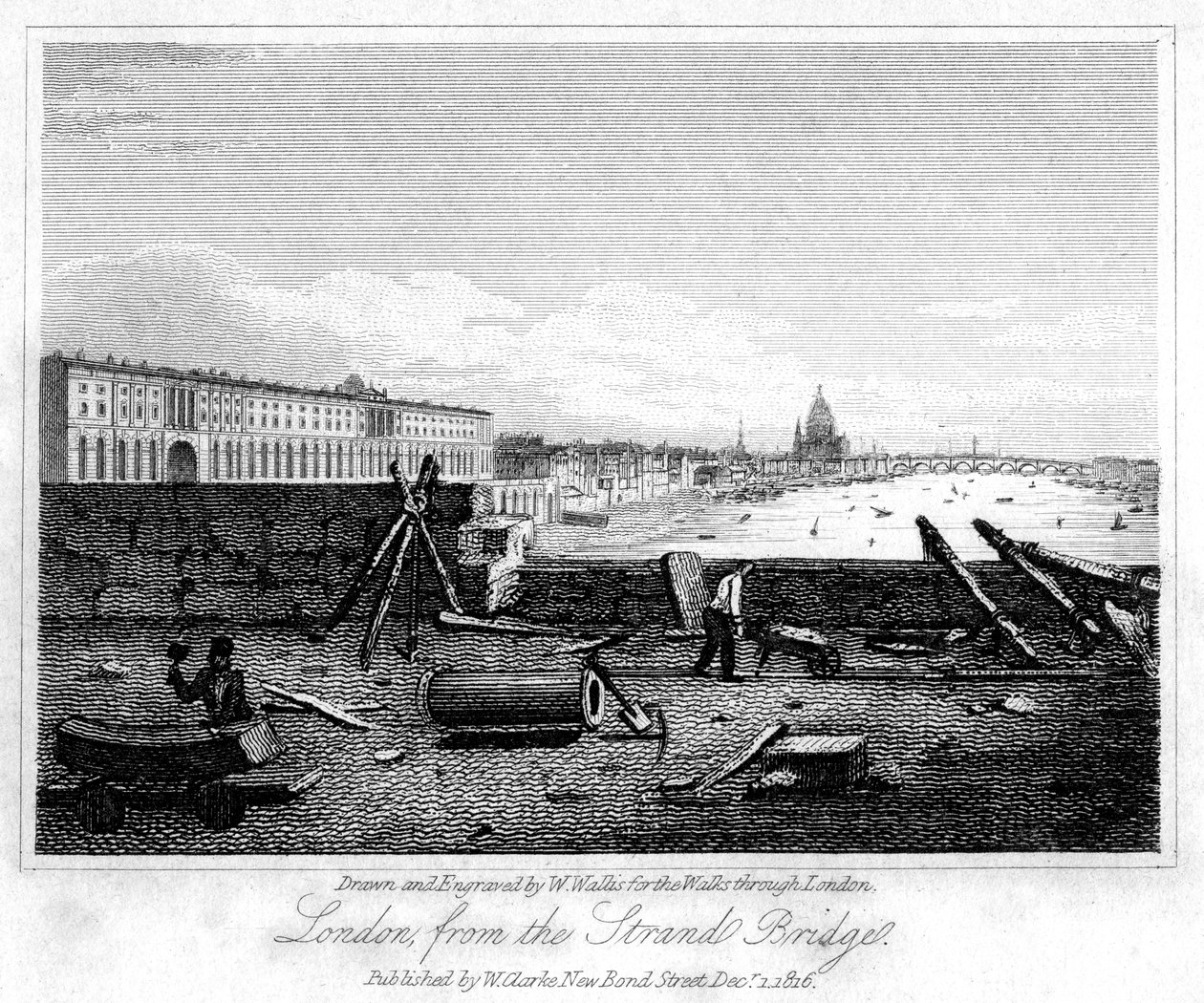 1816年从斯特兰德桥（Strand Bridge）出发前往伦敦。 作者 瓦利斯