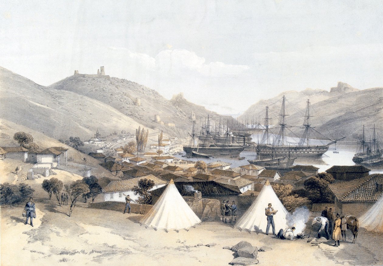 巴拉克拉瓦向海看》，1855年。             作者 沃尔顿