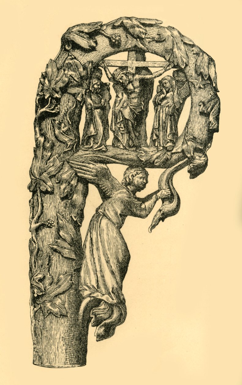 耶稣受难像场景，crozier，1330-1340，1881。 作者 怀斯