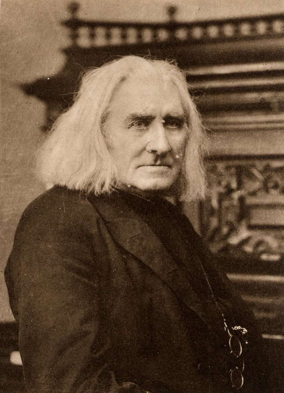 弗兰兹·李斯特（Franz Liszt，1811-1886）晚年匈牙利钢琴家和作曲家。 伦敦 W & D Downey 拍摄的凹版照片（凹版印刷） 作者 W.和D.唐尼