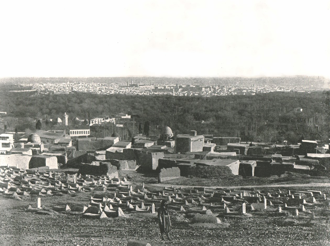 1895年，大勒克斯大马士革苏勒耶的城市全景。 作者 W和S有限公司