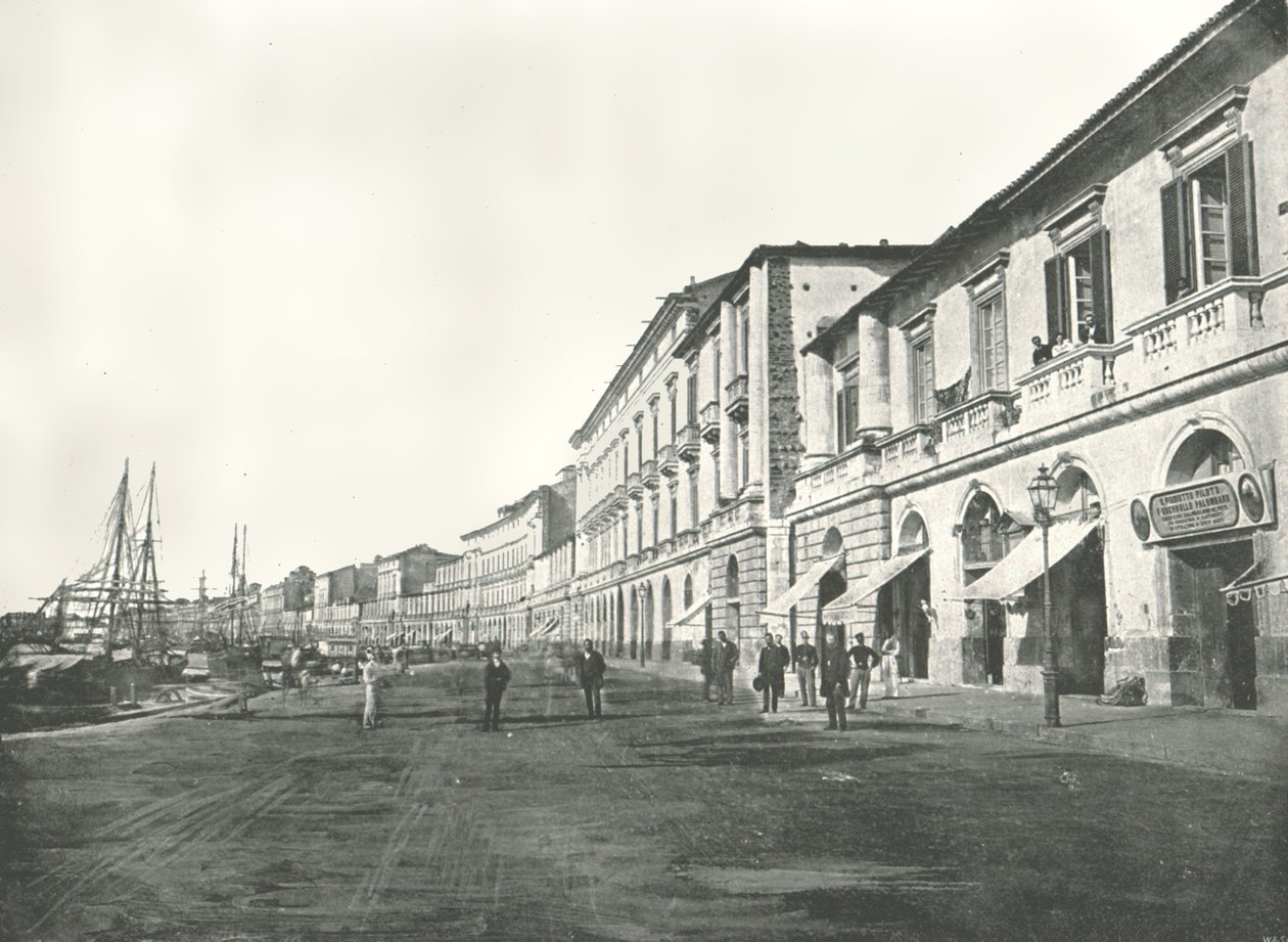 意大利西西里岛墨西拿（Messina）码头，1895年。 作者 W和S有限公司