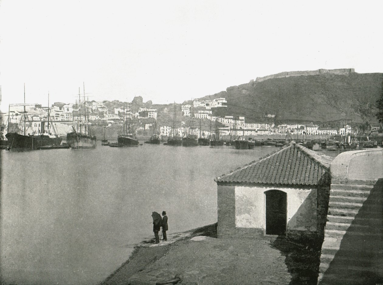 西班牙的马拉加市和港口，1895年。 作者 W和S有限公司