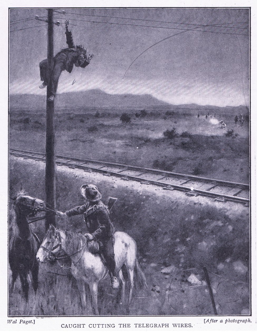 切割电线，插图来自比勒陀利亚之后：游击队战争，1902年 作者 鲸鱼佩吉特