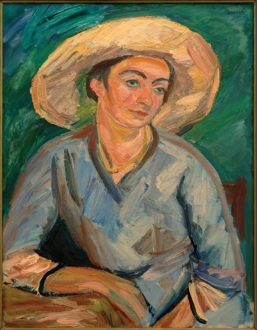 Frau mit Hut (Oda Rösler) 作者 瓦尔德玛·罗斯勒