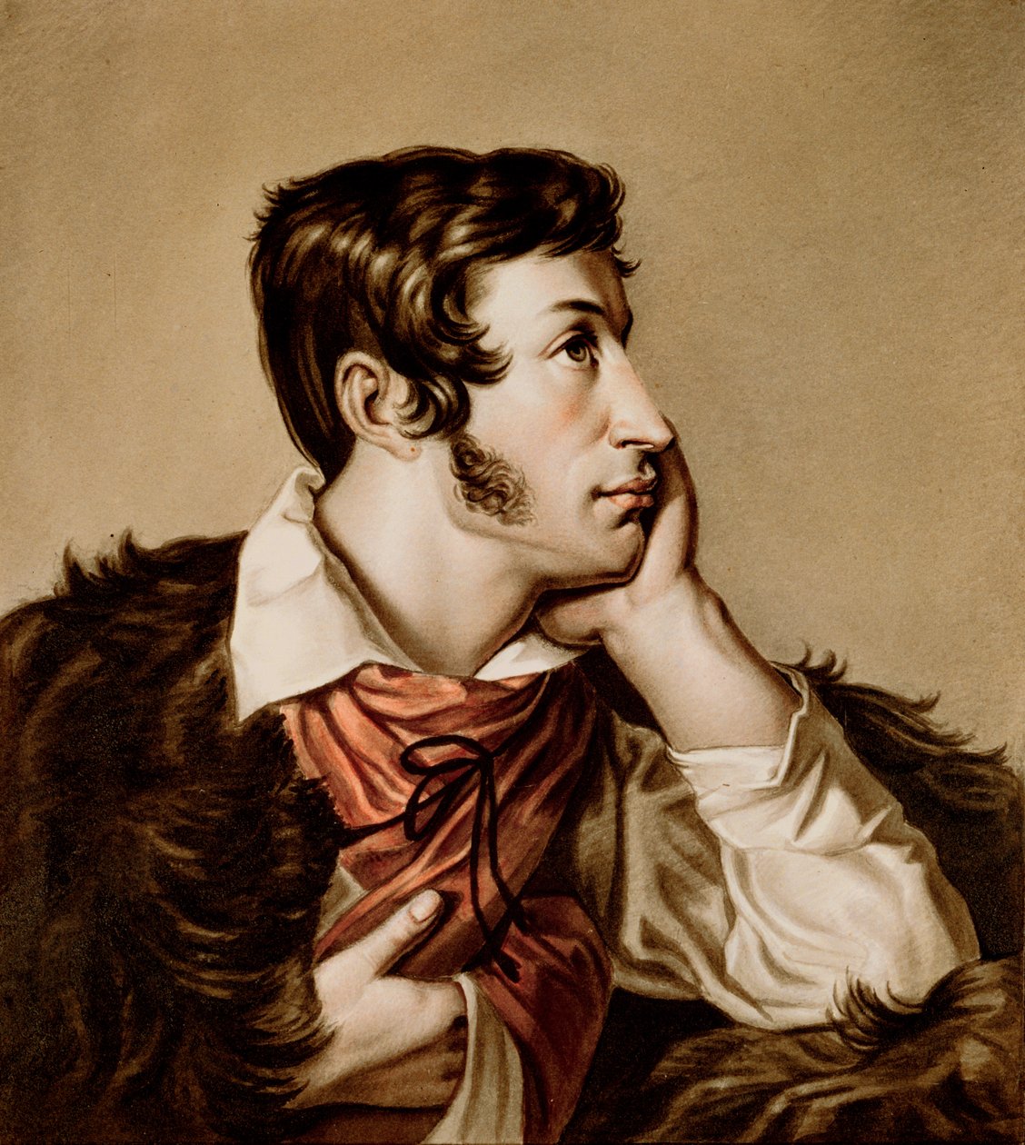 Adam Bernard Mickiewicz的肖像（1798-1855） 作者 瓦伦蒂·万科维奇