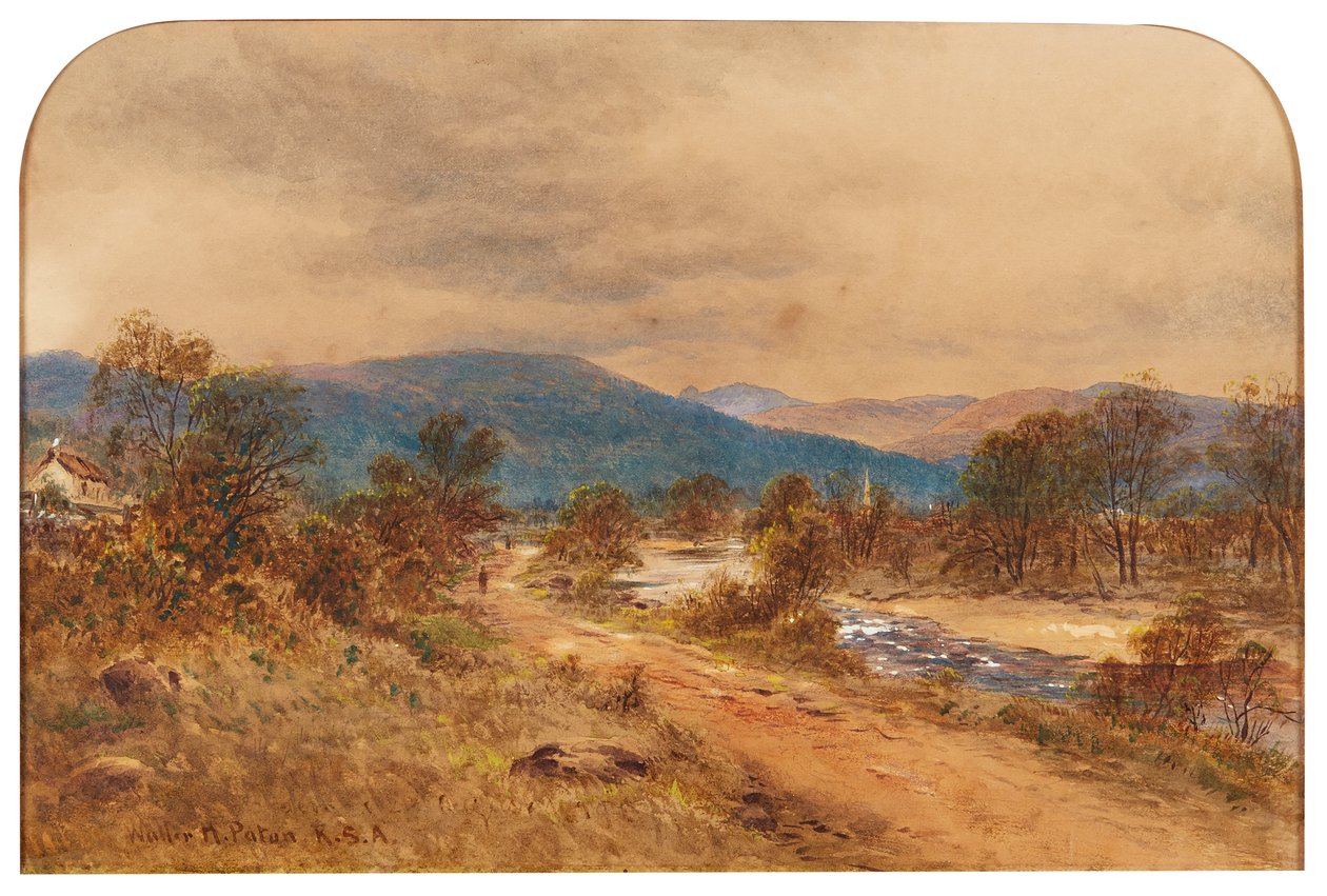 通往格兰-克鲁尼的道路，布雷马 - 1876年（水彩画）。 作者 沃勒·休·佩顿