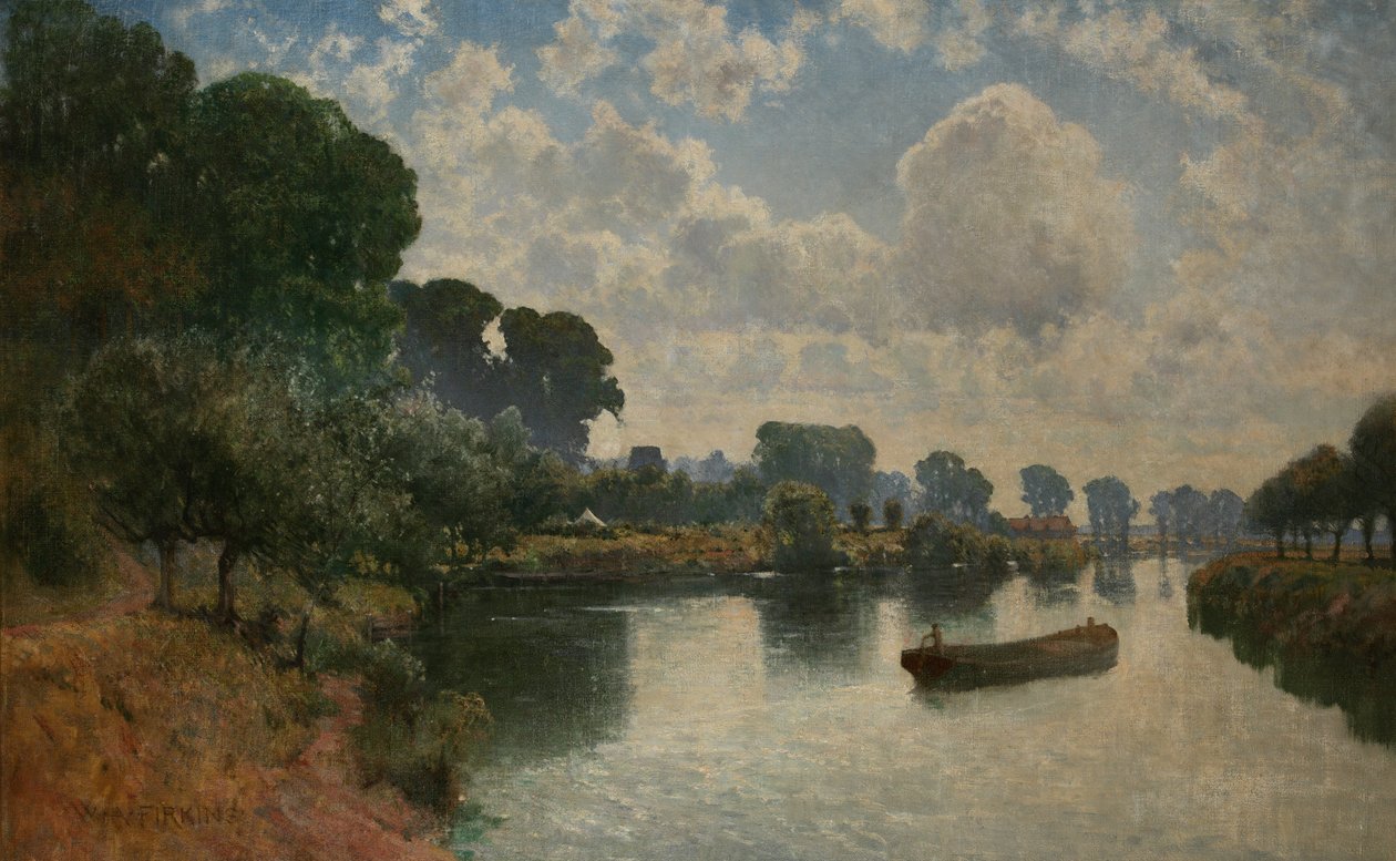 Kepax Ferry，Worcester，c.1900 作者 沃尔特·阿尔弗雷德·费金斯