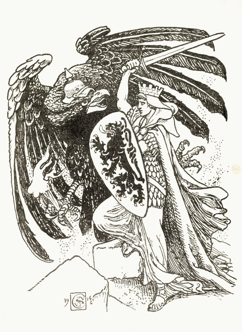 1915年，一名比利时战士与德国鹰作战 作者 沃尔特克兰