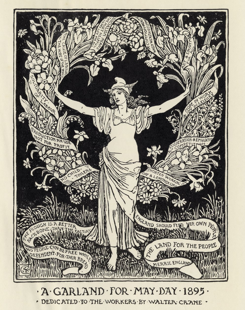 1895年五月节的花环 作者 沃尔特克兰