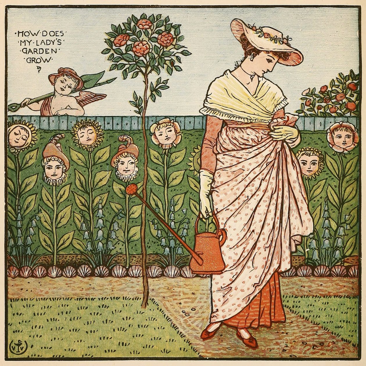 我的女士花园如何成长，来自Walter Cranes绘画书，酒吧。 1889年 作者 沃尔特克兰