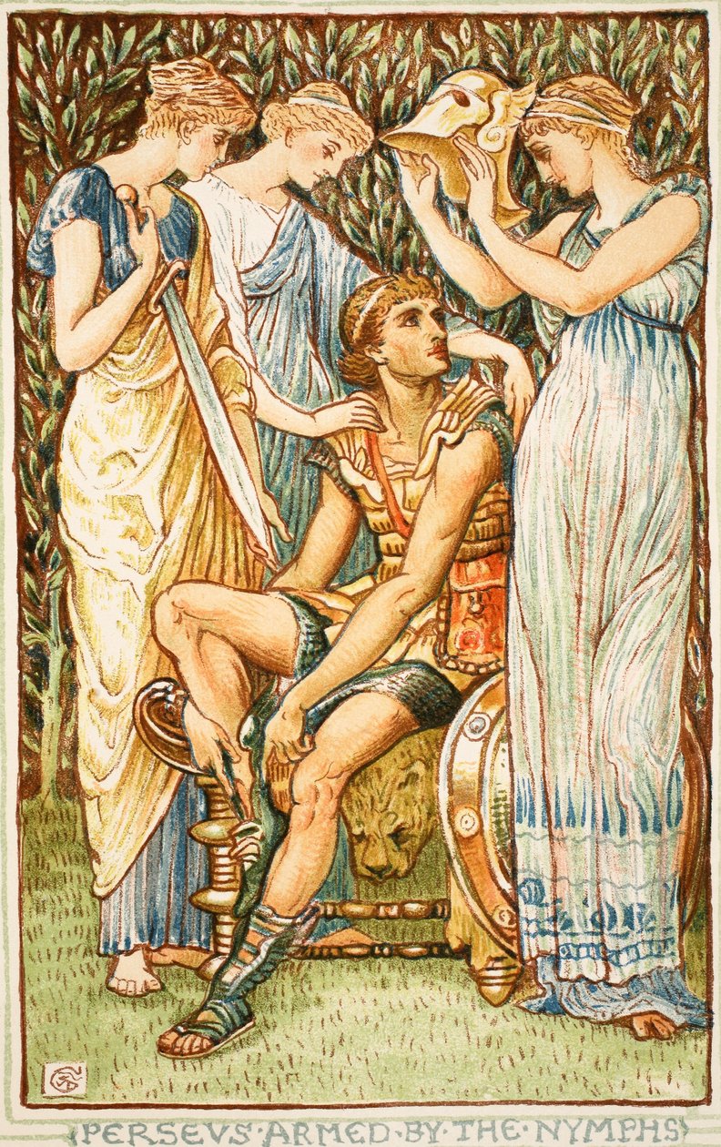 仙女武装的仙女，1852年由Nathanial Hawthorne撰写的“女孩和男孩的奇迹书”中的插图 作者 沃尔特克兰